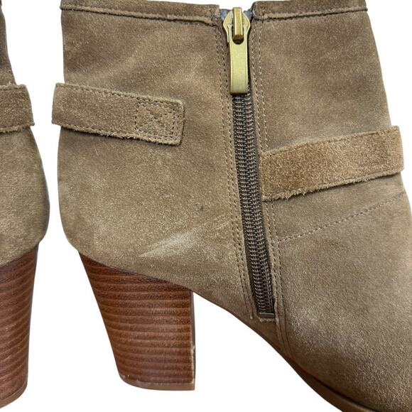 Franco Sarto Dorinda Womens Beige Chunky High Heel Ankle Boots Booties sz 9 - Picture 3 of 16